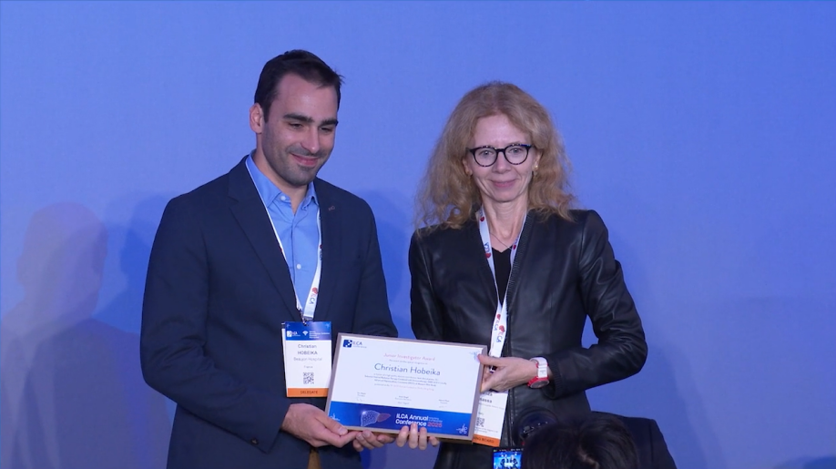 Christian Hobeika receiving award