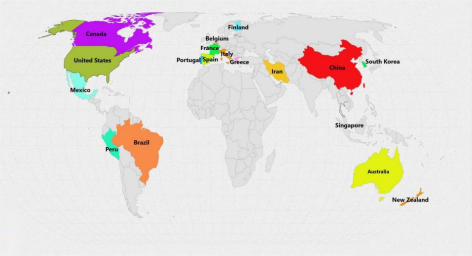 Global Geographic Distribution of Editorial Board Members in 2025